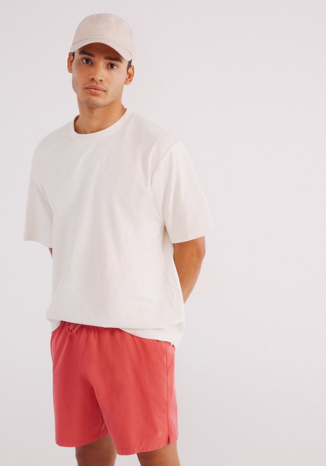 Springfield Plain Swim Shorts - Red / Coral 3 Shaws Department Stores