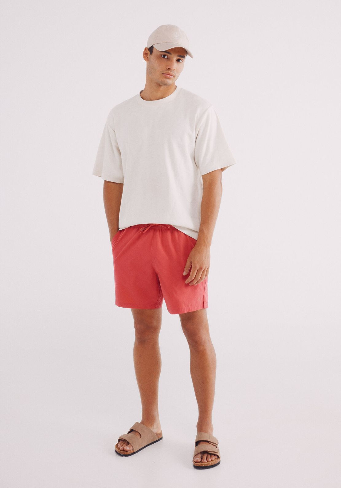 Springfield Plain Swim Shorts - Red / Coral 6 Shaws Department Stores