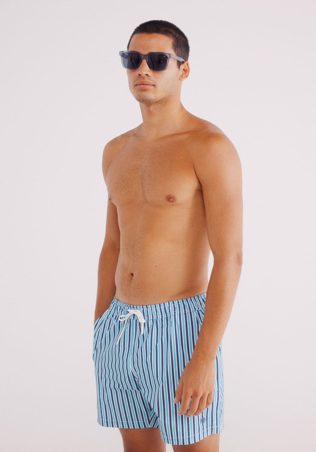 Springfield Plain Swim Shorts - Blue 3 Shaws Department Stores
