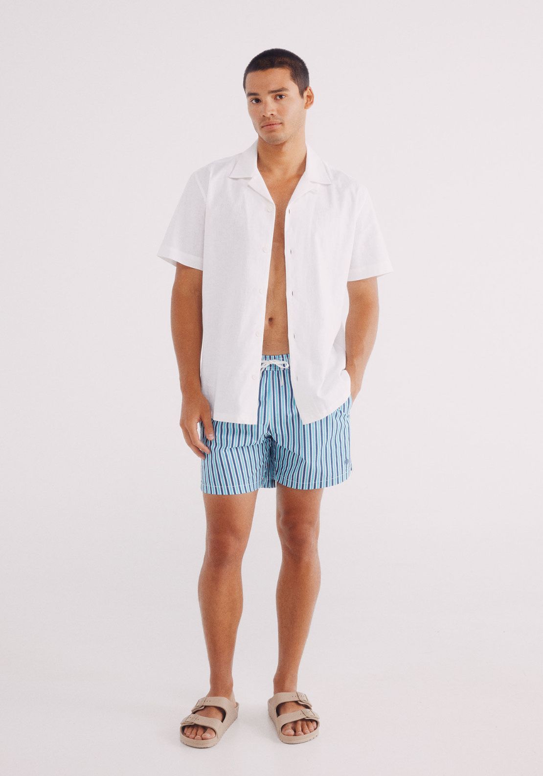 Springfield Plain Swim Shorts - Blue 6 Shaws Department Stores