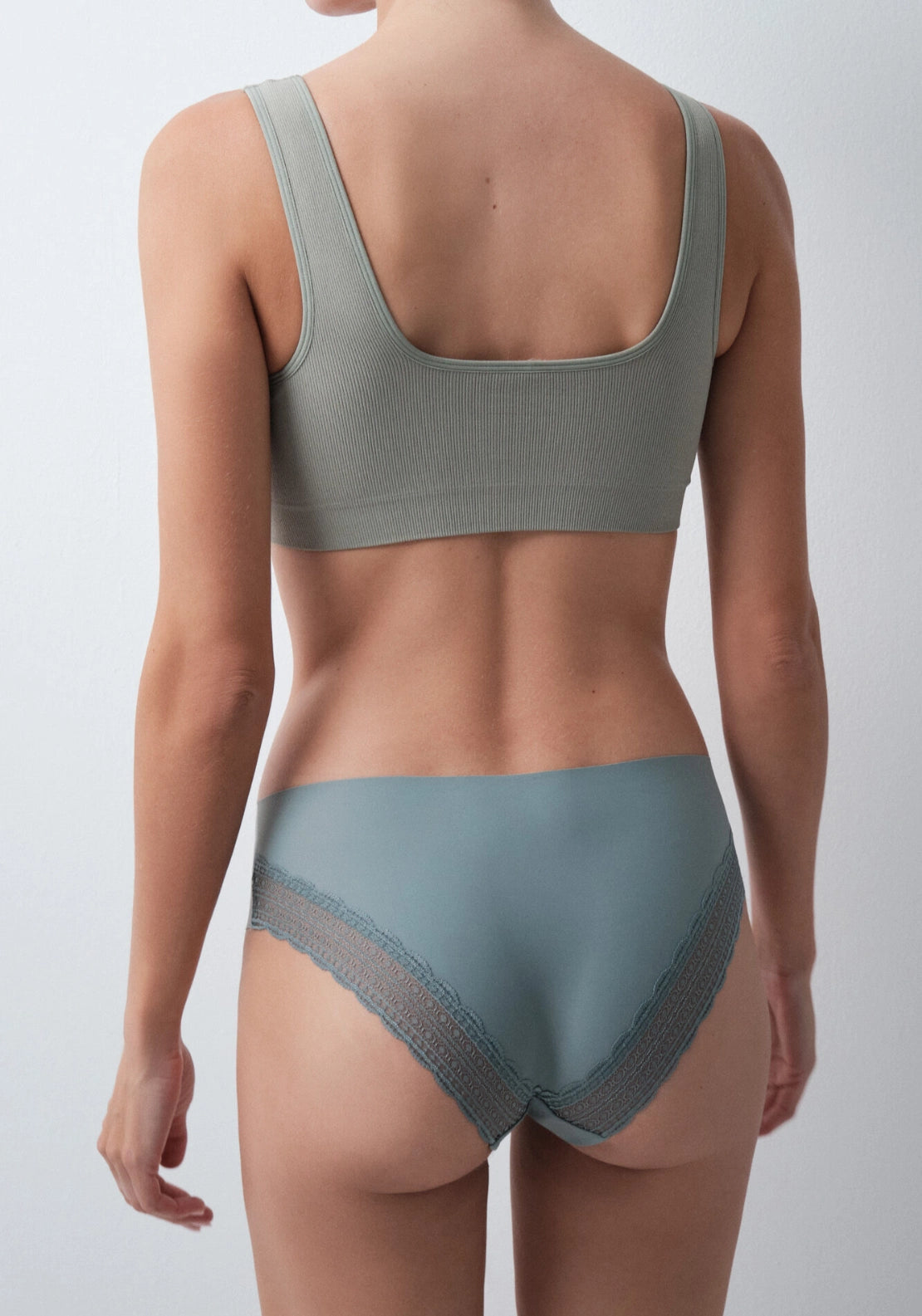 Classic Clean Cut Green Lace Briefs - Green