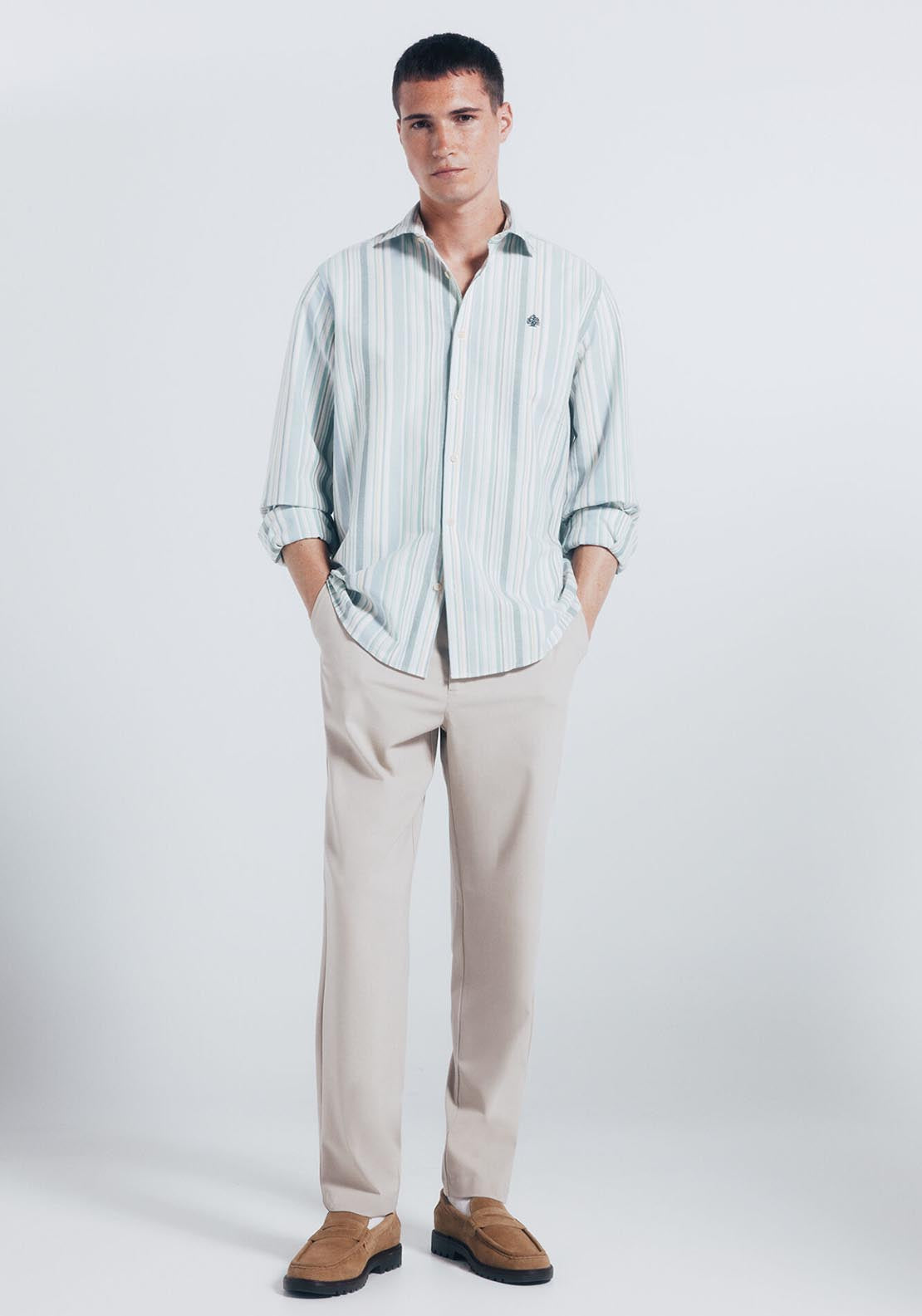 Striped Oxford Shirt - Green