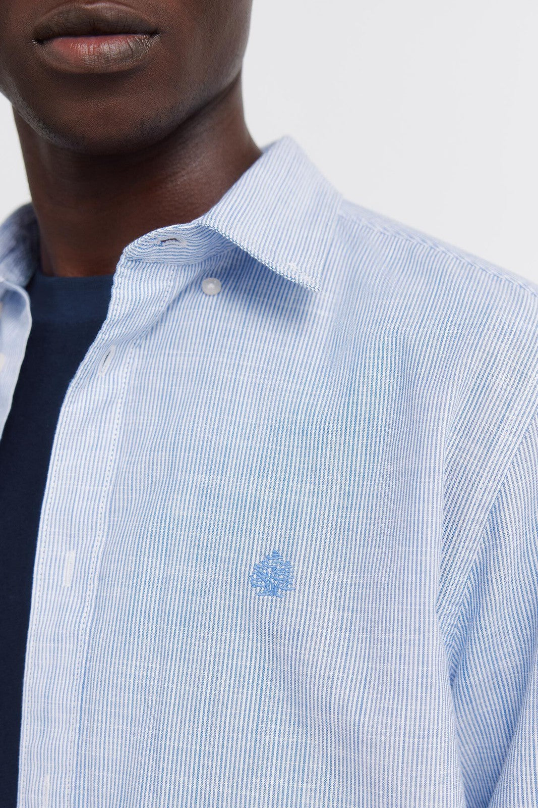 Lightweight Micro-Striped Shirt - Blue