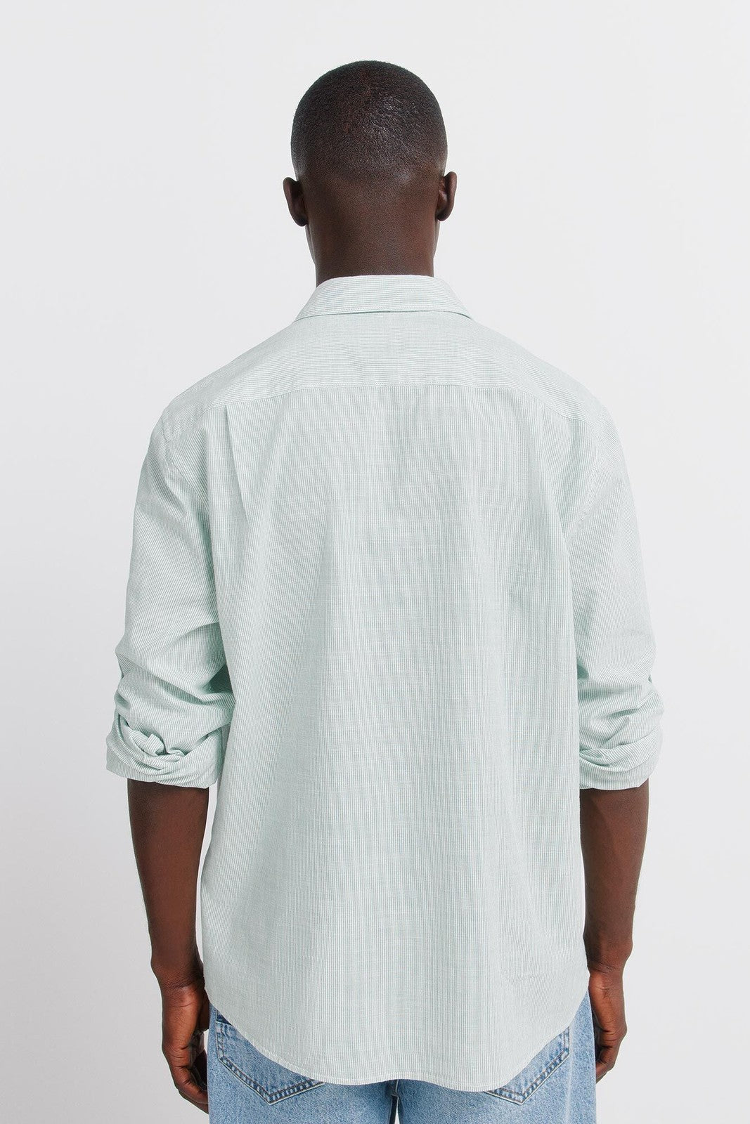 Lightweight Micro-Striped Shirt - Green