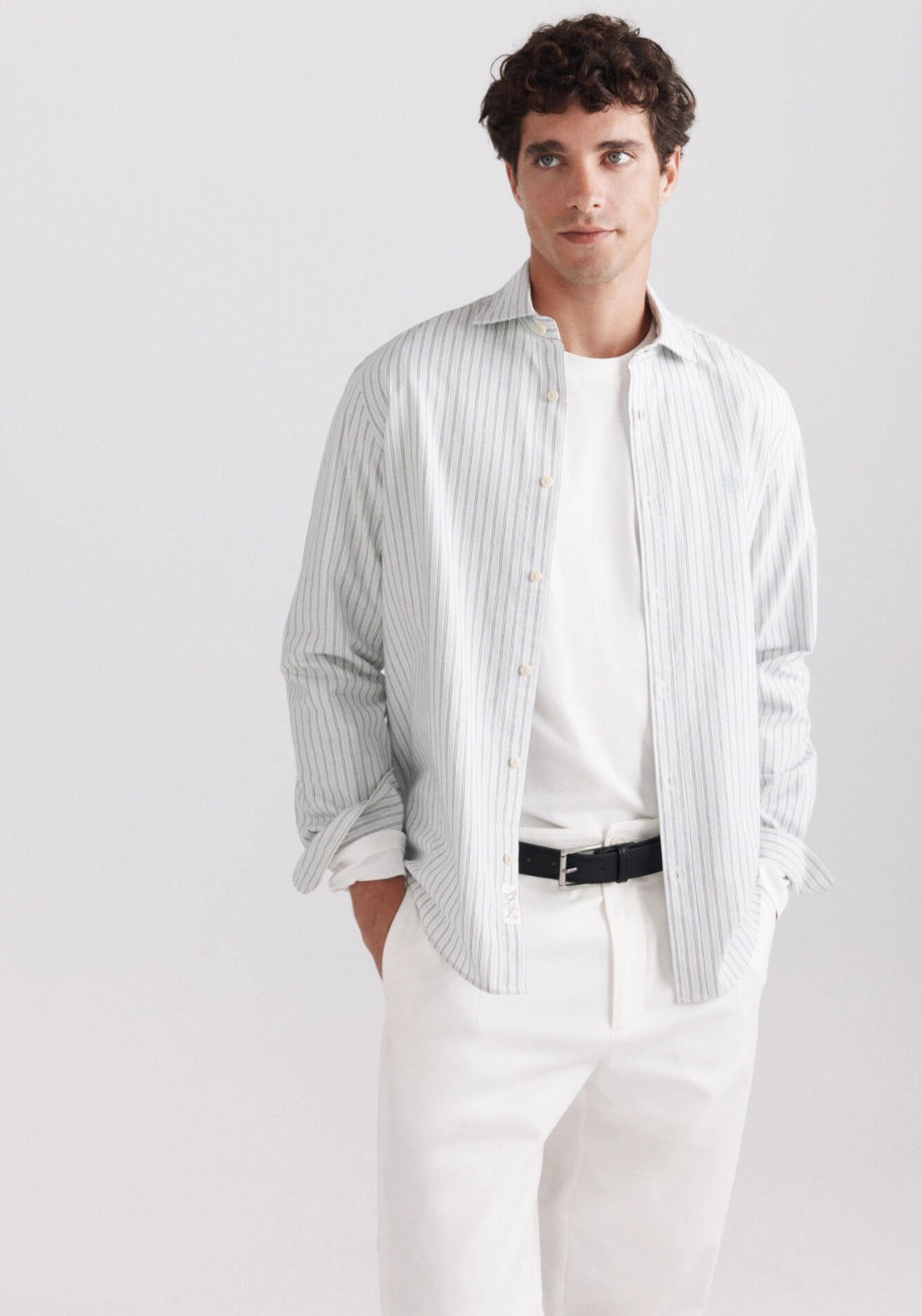 Stripe Light Oxford Shirt - Green
