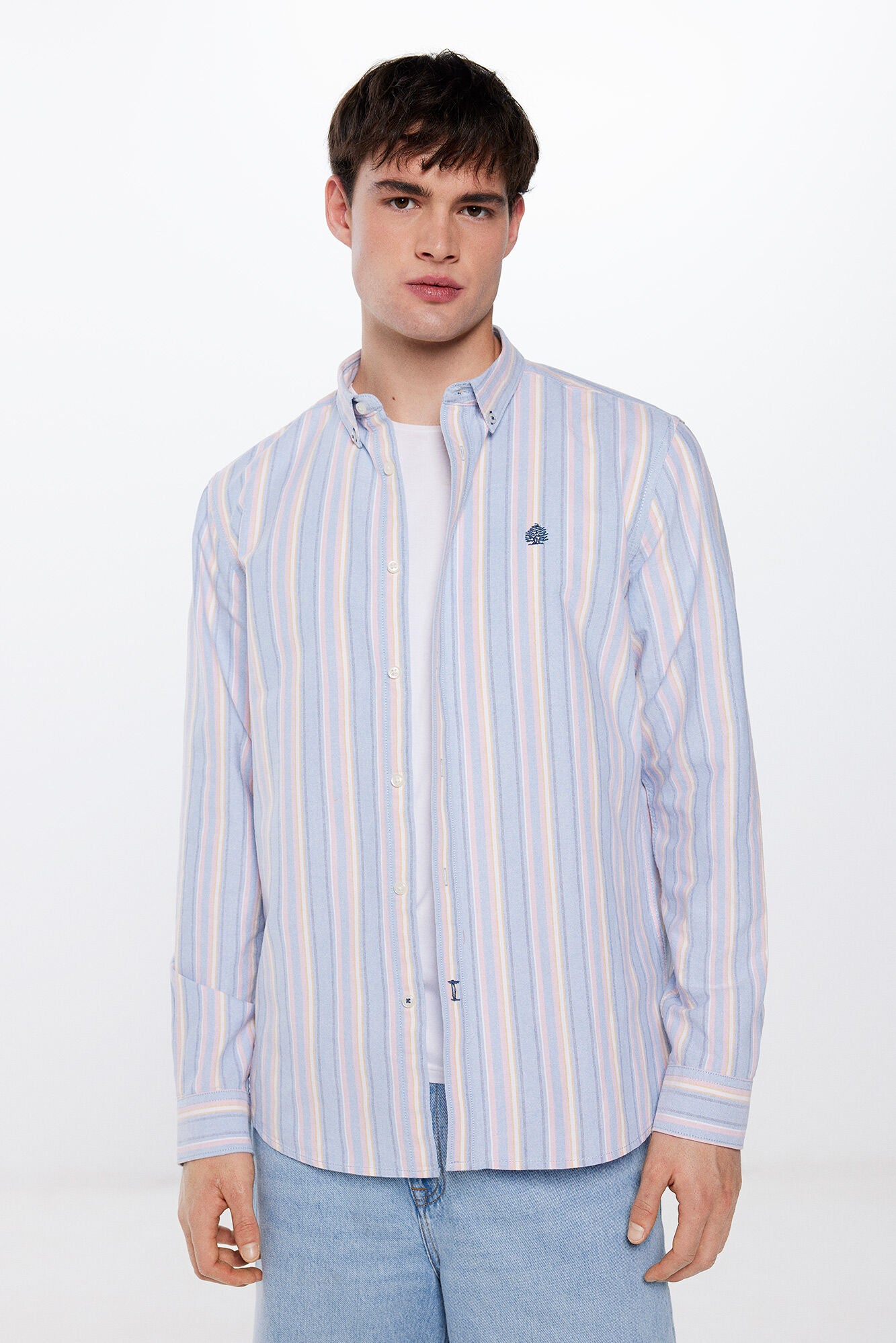 Springfield Oxford striped polo shirt - Multi 1 Shaws Department Stores