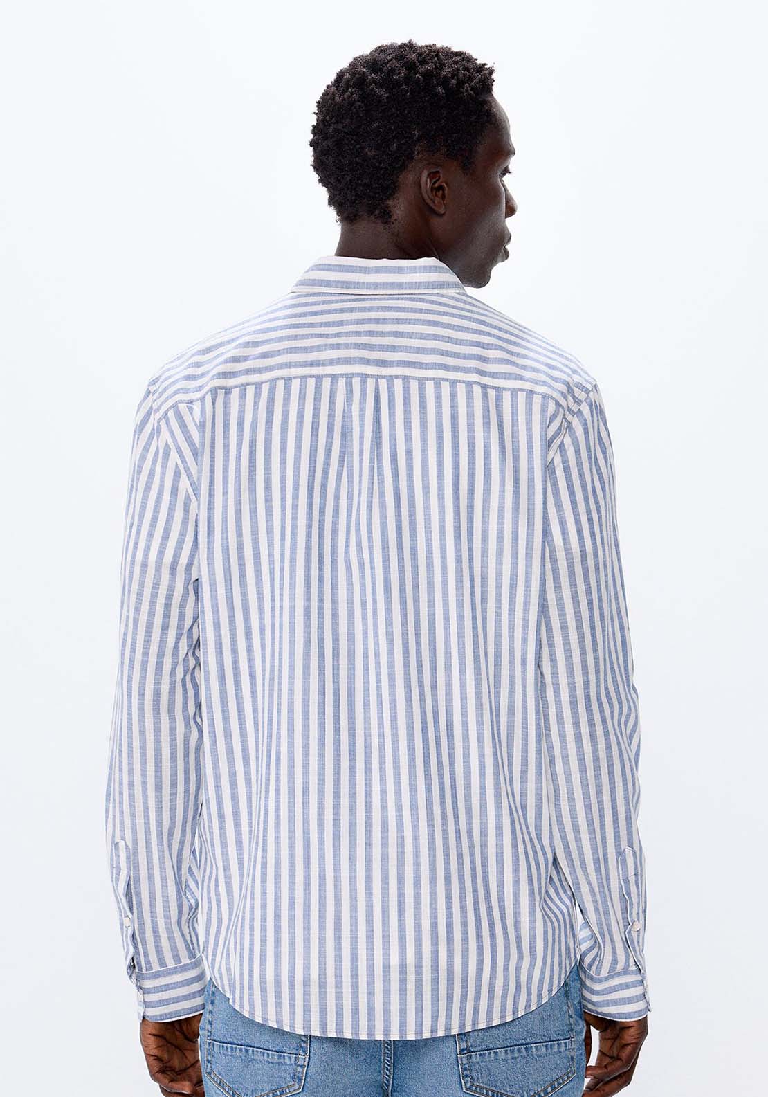 Springfield Light striped fabric shirt - Blue 2 Shaws Department Stores