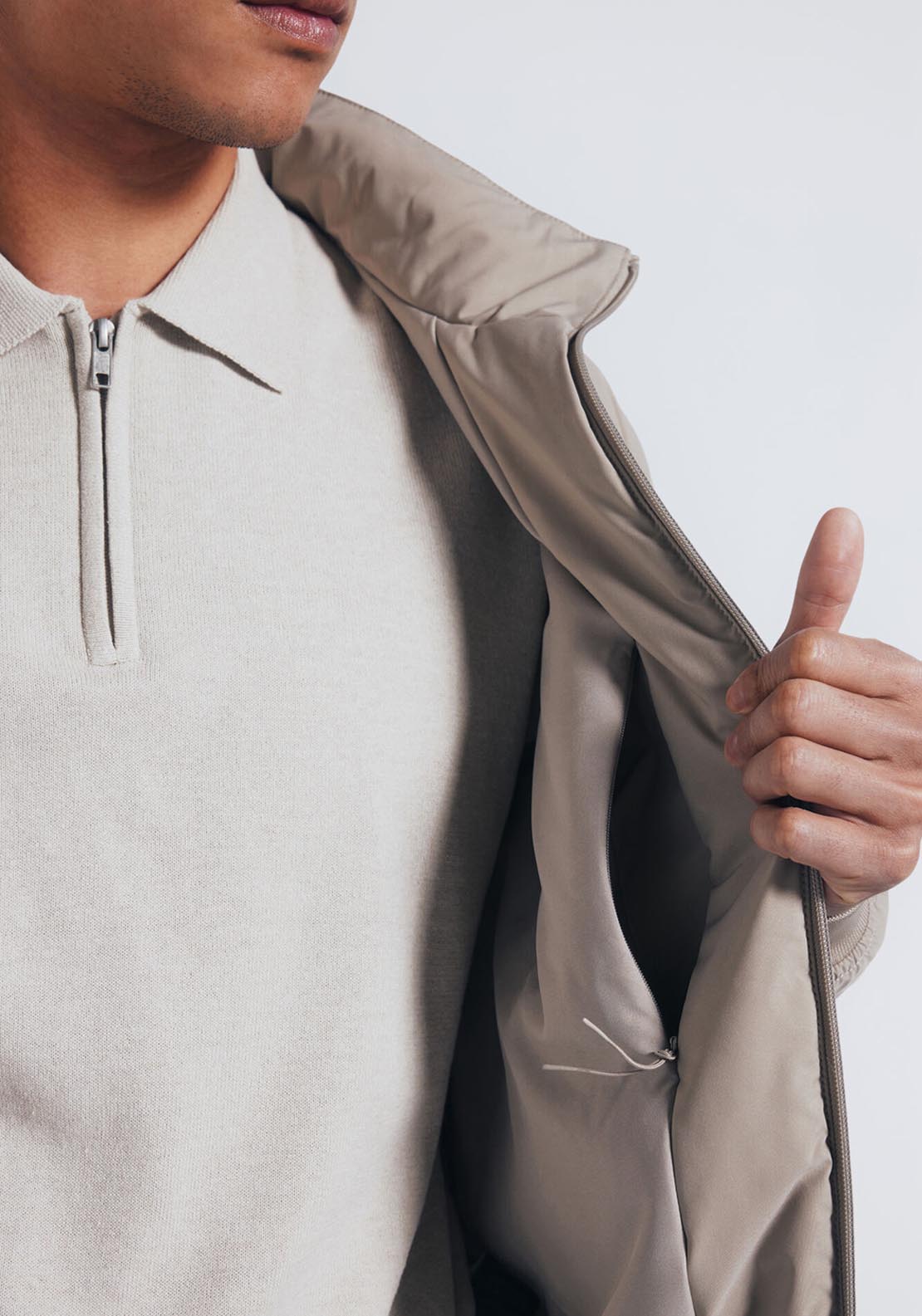 Puffer Technical Jacket - Beige