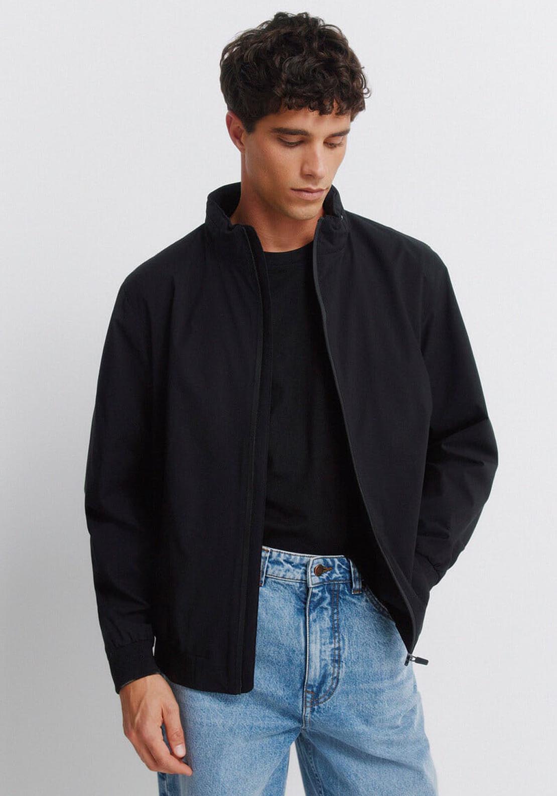 Springfield Technical Hooded Jacket - Black 1 Shaws Department Stores