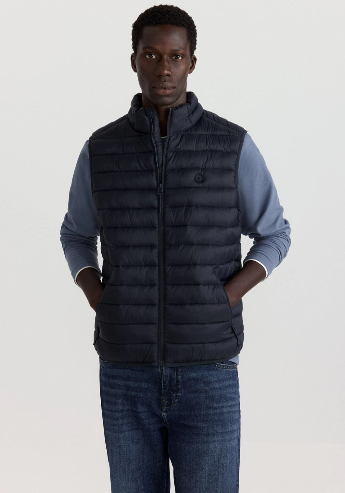 Quilted Puffer Vest - Blue