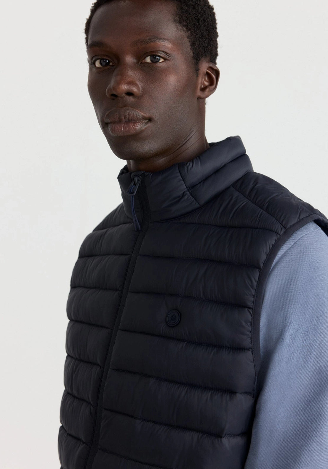 Quilted Puffer Vest - Blue