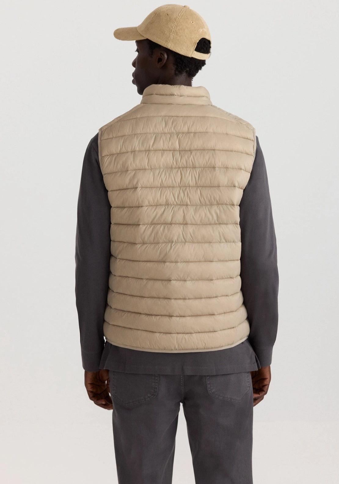 Quilted Puffer Vest - Beige