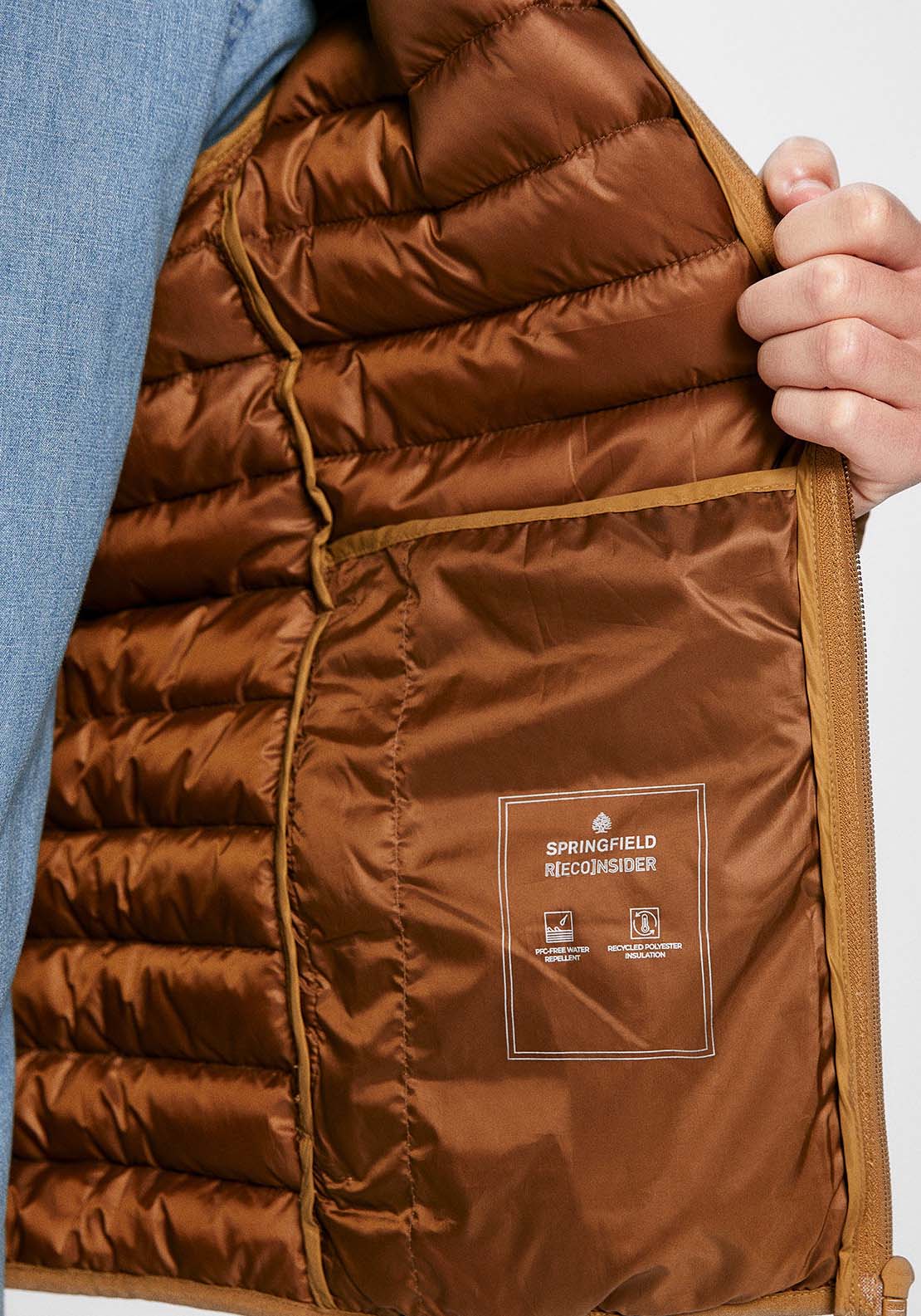Springfield Quilted jacket - Tan 3 Shaws Department Stores