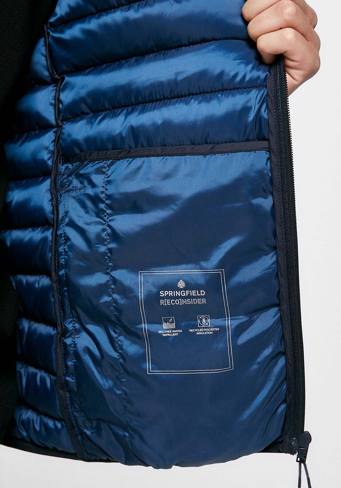 Springfield Quilted gilet - Blue 3 Shaws Department Stores