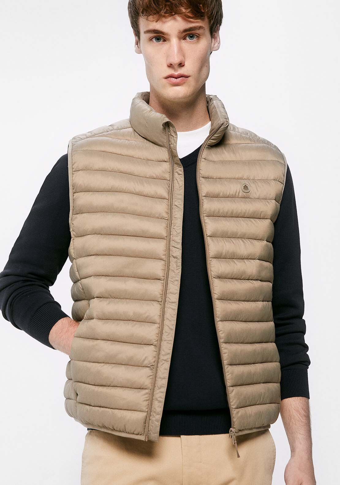 Springfield Quilted gilet - Sand 1 Shaws Department Stores