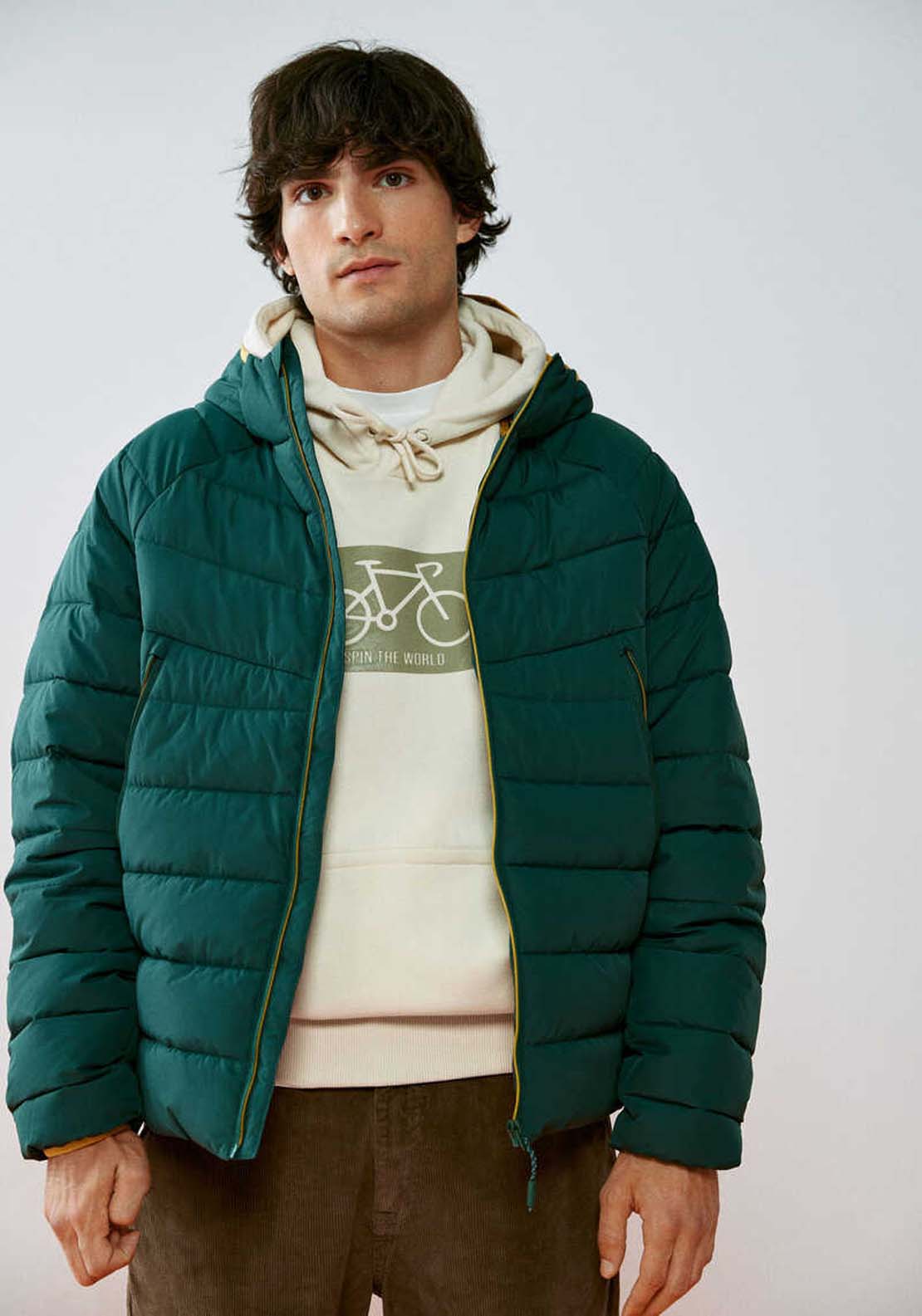 Springfield Padded thermal jacket-Teal - Blue 1 Shaws Department Stores
