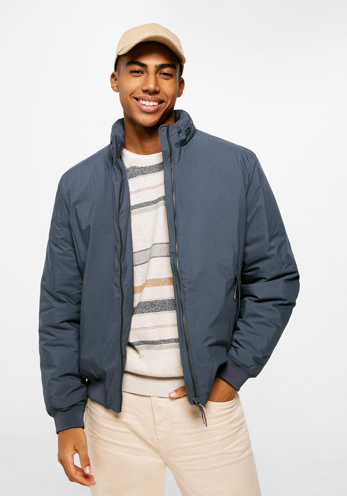 Springfield Technical quilted jacket - Blue 1 Shaws Department Stores