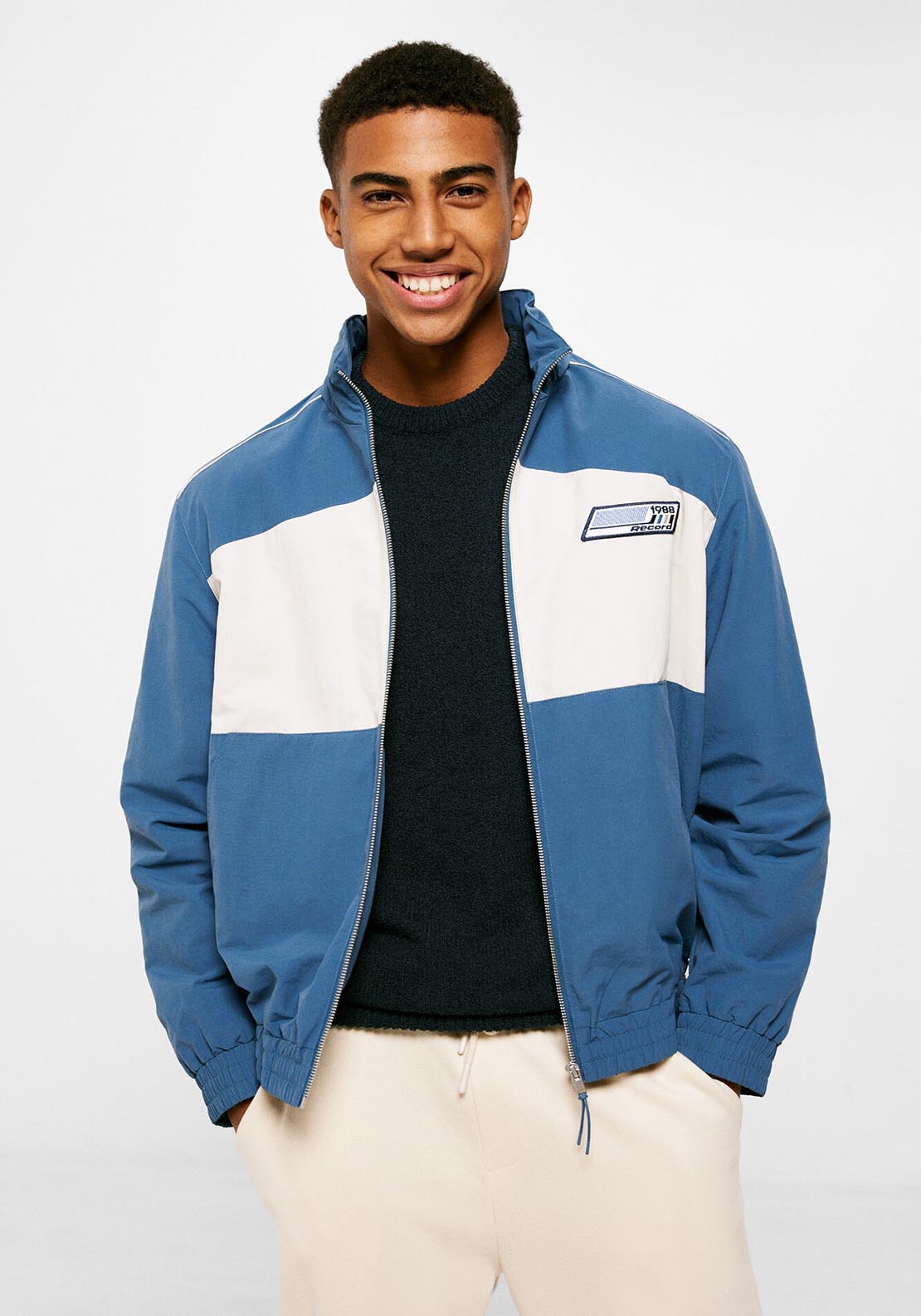 Springfield Colour block jacket - Blue 1 Shaws Department Stores