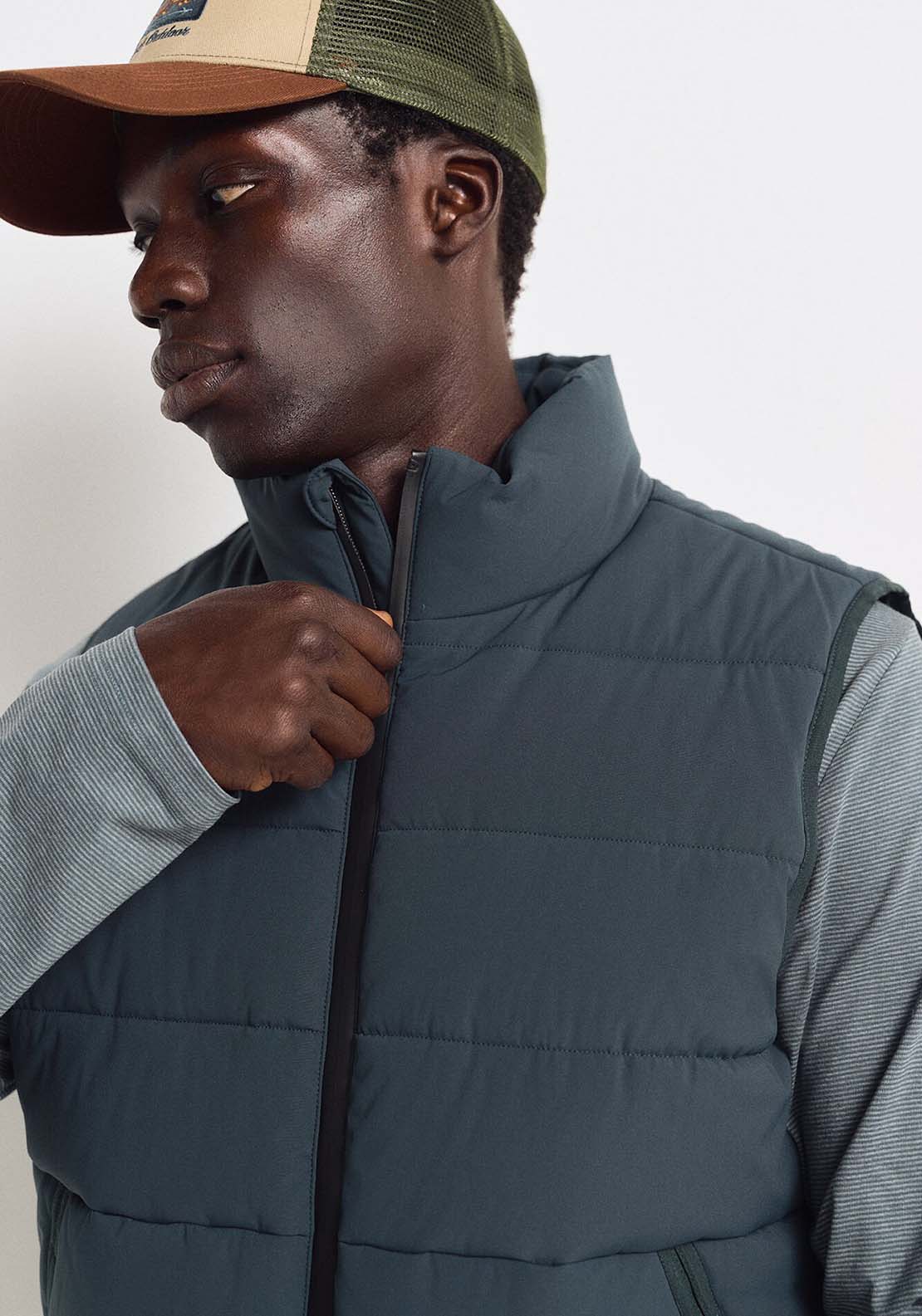 Springfield Quilted gilet - Blue 2 Shaws Department Stores