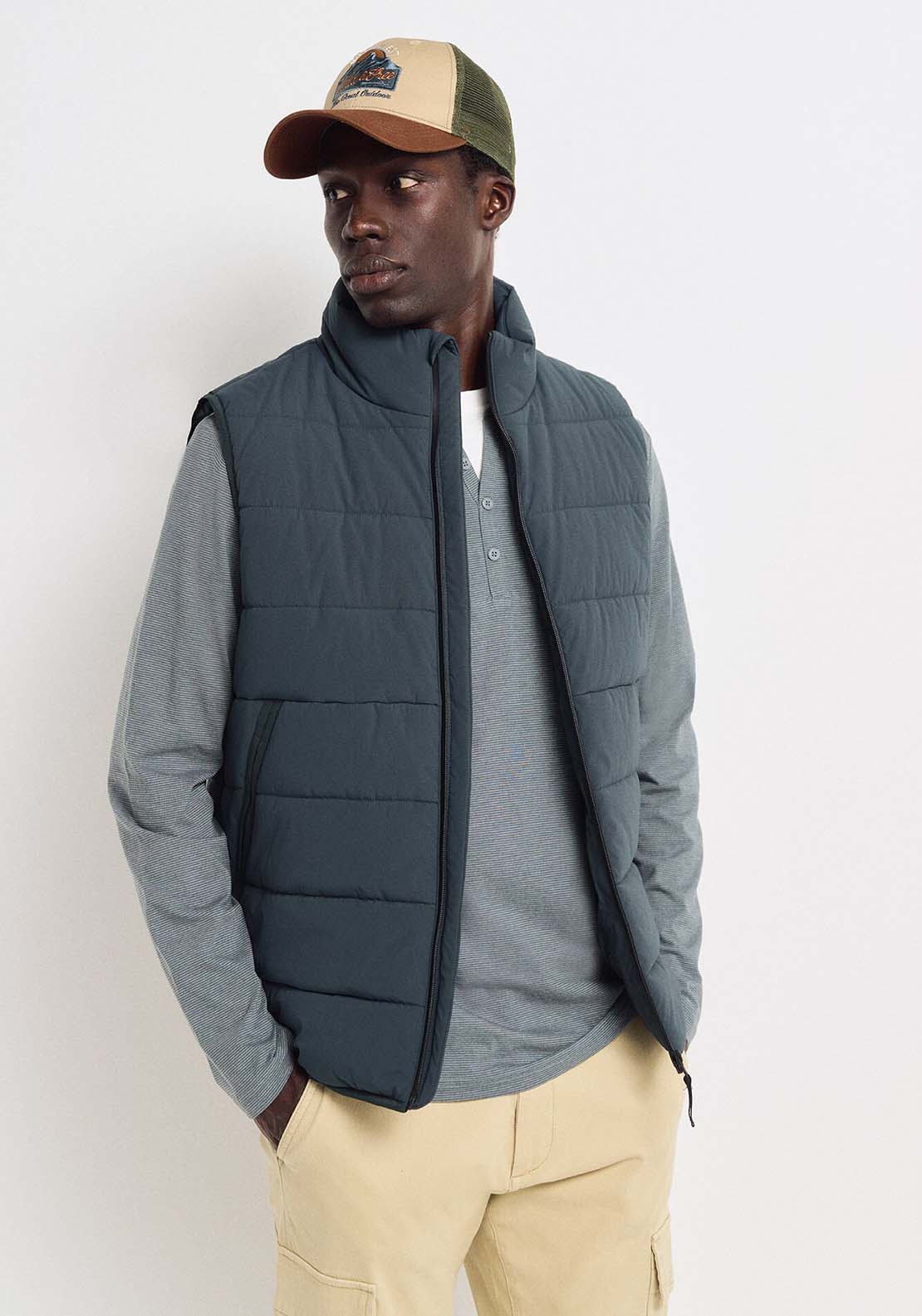 Springfield Quilted gilet - Blue 5 Shaws Department Stores