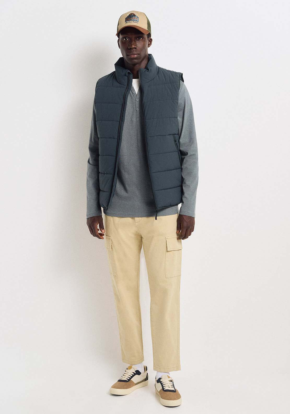 Springfield Quilted gilet - Blue 1 Shaws Department Stores