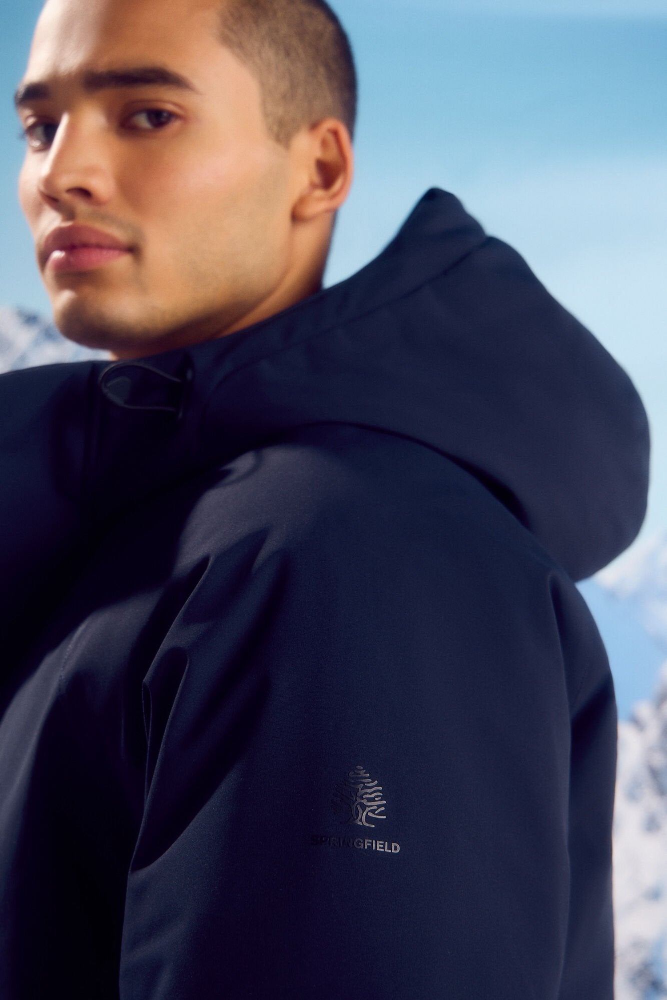Springfield Short Padded Thermal Parka - Blue 5 Shaws Department Stores