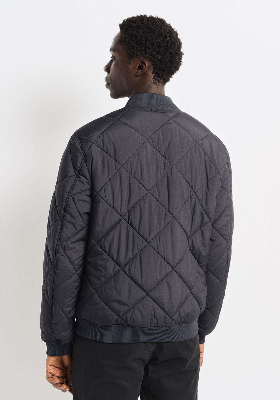 Springfield Quilted bomber jacket - Blue 2 Shaws Department Stores