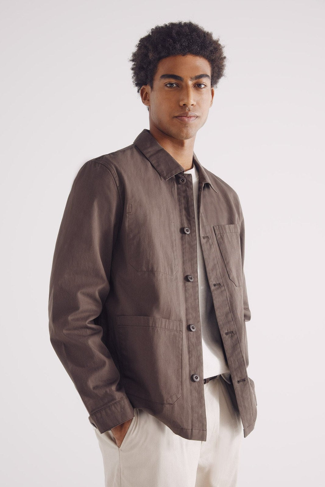 Springfield Textured overshirt - Brown Print 5 Shaws Department Stores