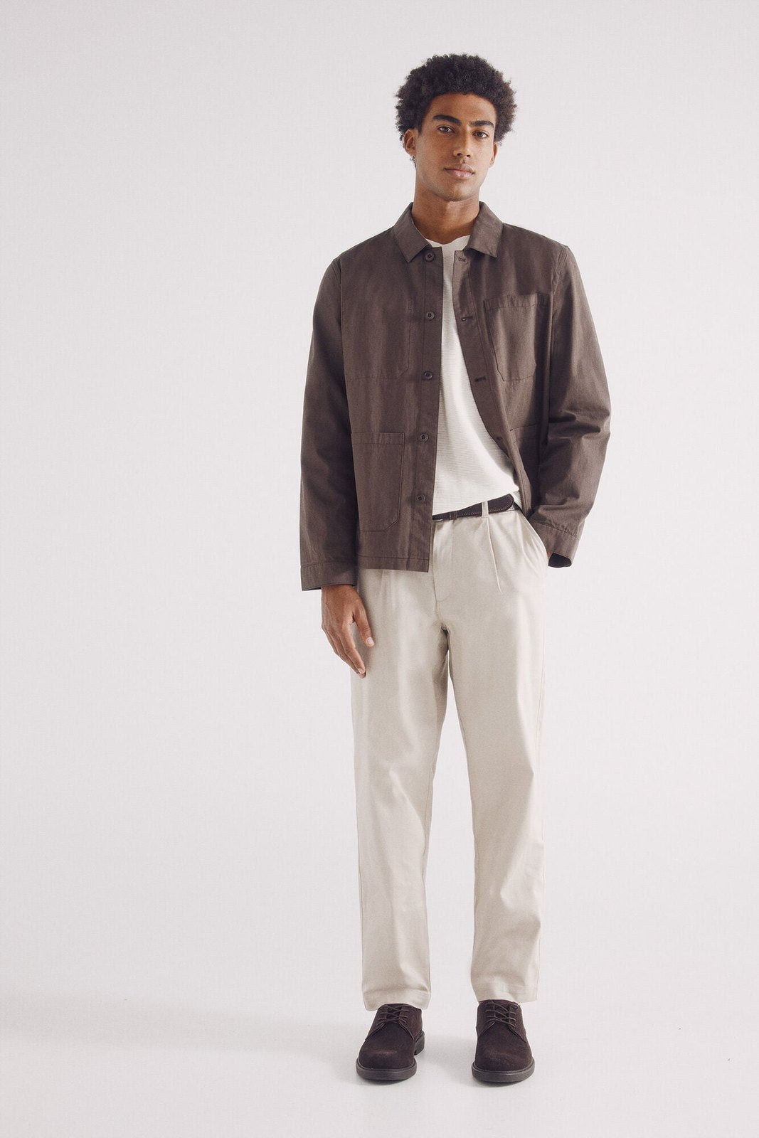 Springfield Textured overshirt - Brown Print 10 Shaws Department Stores