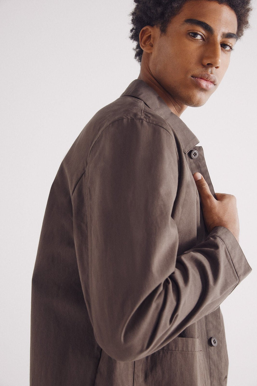 Springfield Textured overshirt - Brown Print 2 Shaws Department Stores
