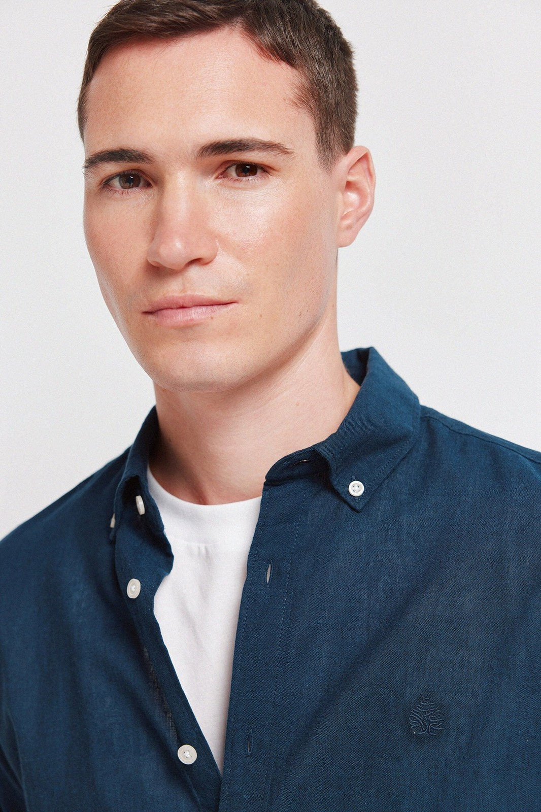 Cotton Linen Shirt - Blue