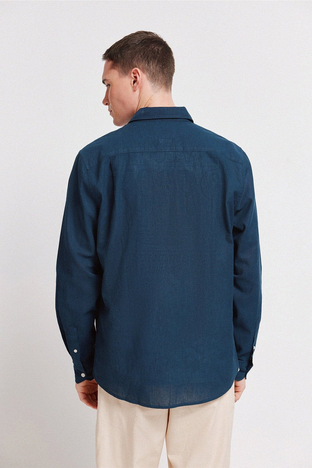 Cotton Linen Shirt - Blue