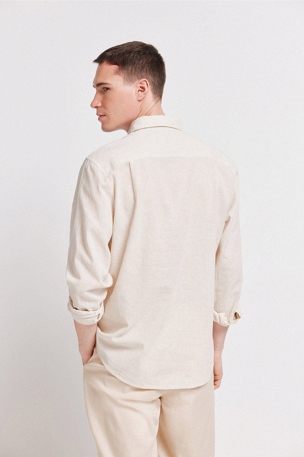 Cotton Linen Shirt - Beige