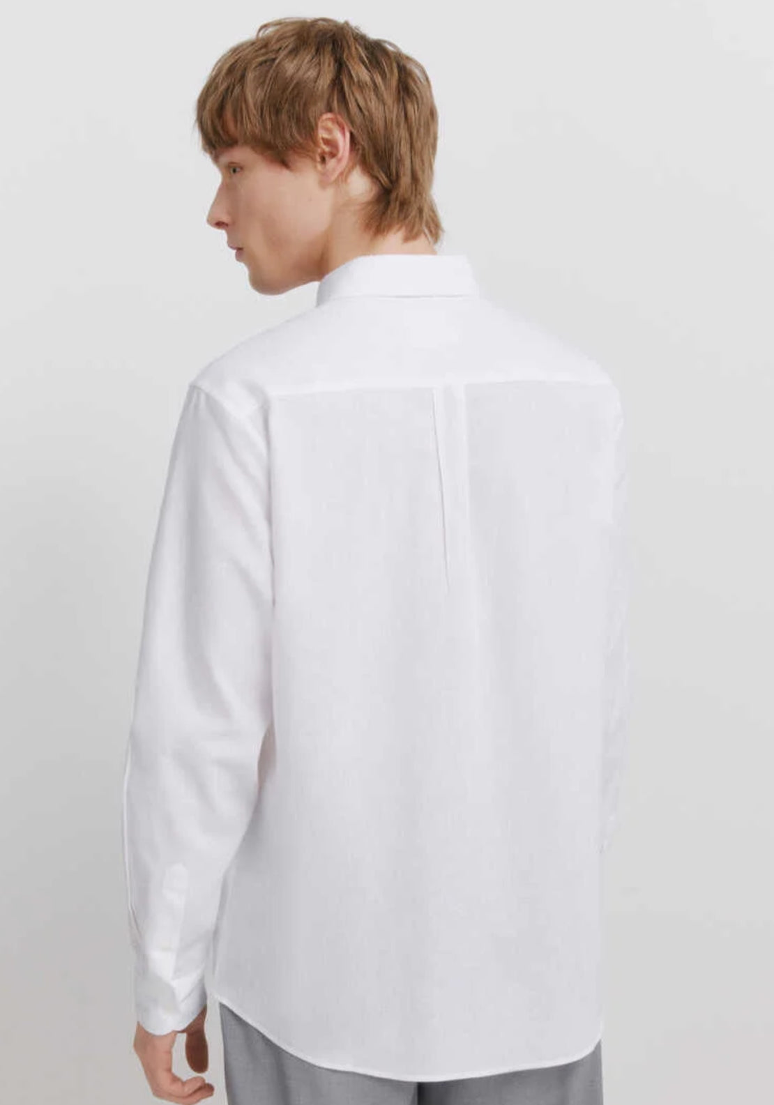 Springfield Regular Fit Linen Blend Shirt - White 2 Shaws Department Stores