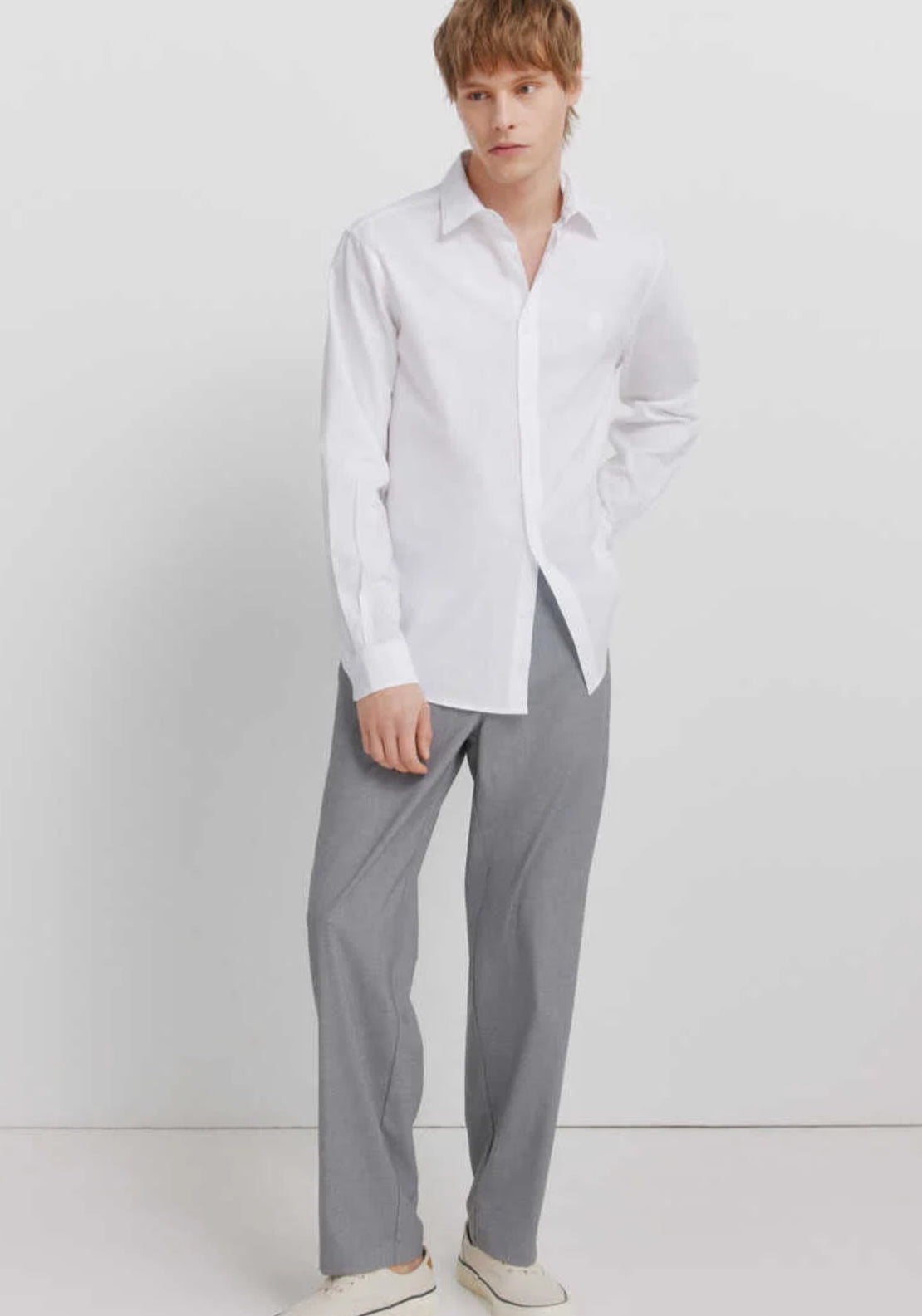 Springfield Regular Fit Linen Blend Shirt - White 4 Shaws Department Stores