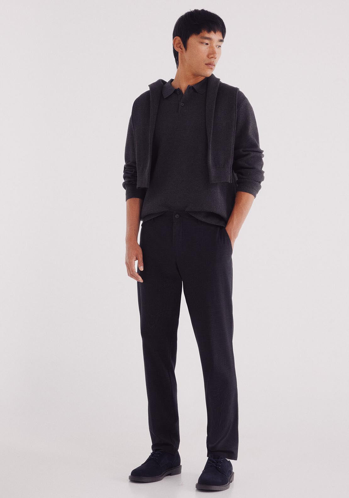 Springfield Polo Shirt Neck Jumper - Grey 5 Shaws Department Stores