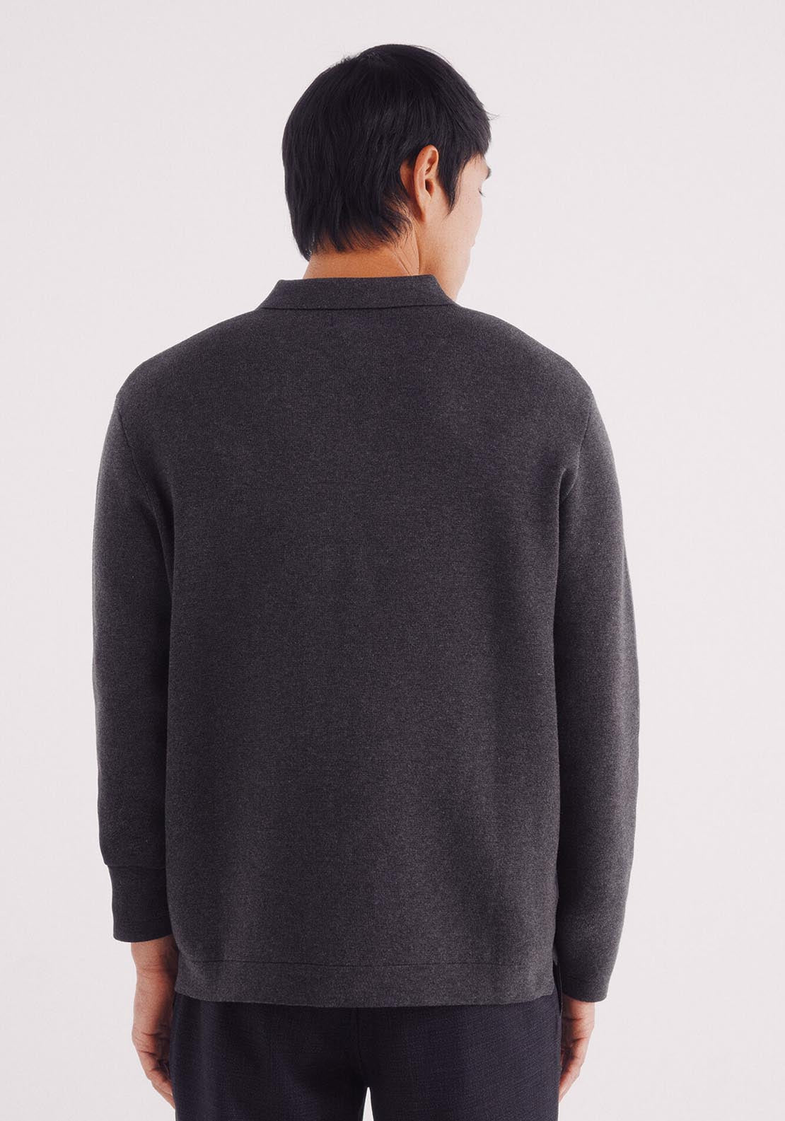 Springfield Polo Shirt Neck Jumper - Grey 2 Shaws Department Stores