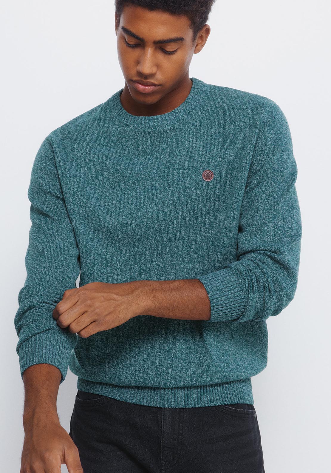 Springfield Plain Fantasy Twisted Jumper - Blue 4 Shaws Department Stores