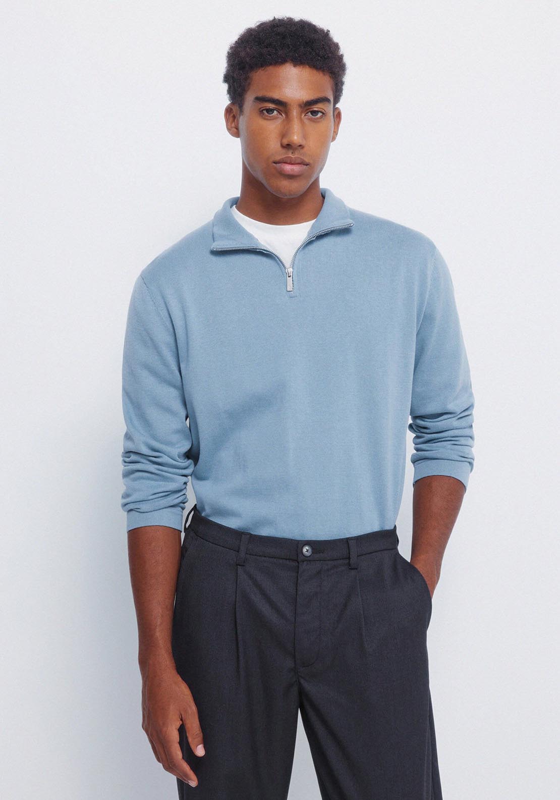 Springfield Milano Zip Jumper - Blue 1 Shaws Department Stores