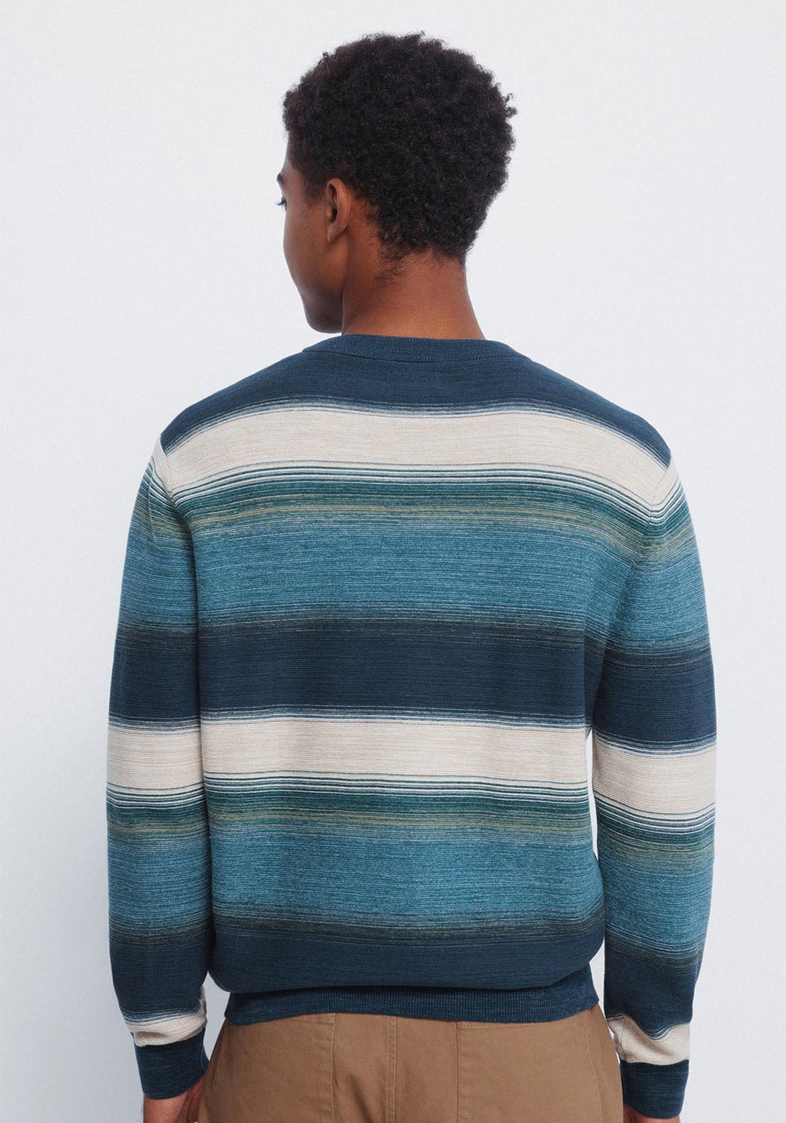 Multi Stripe Crew Neck - Blue