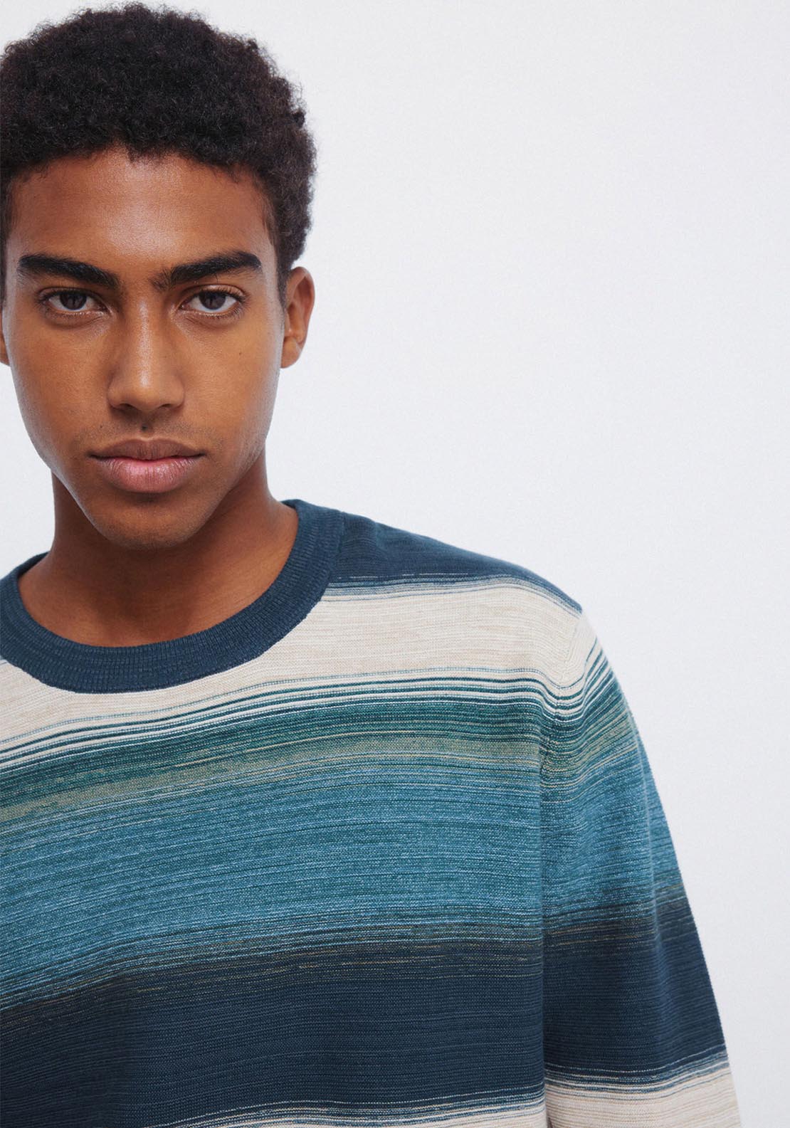 Multi Stripe Crew Neck - Blue