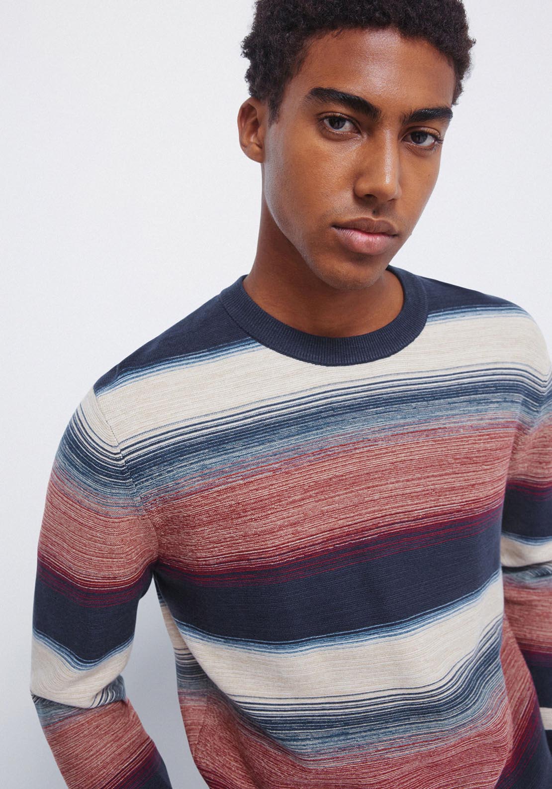 Multi Stripe Crew Neck - Orange