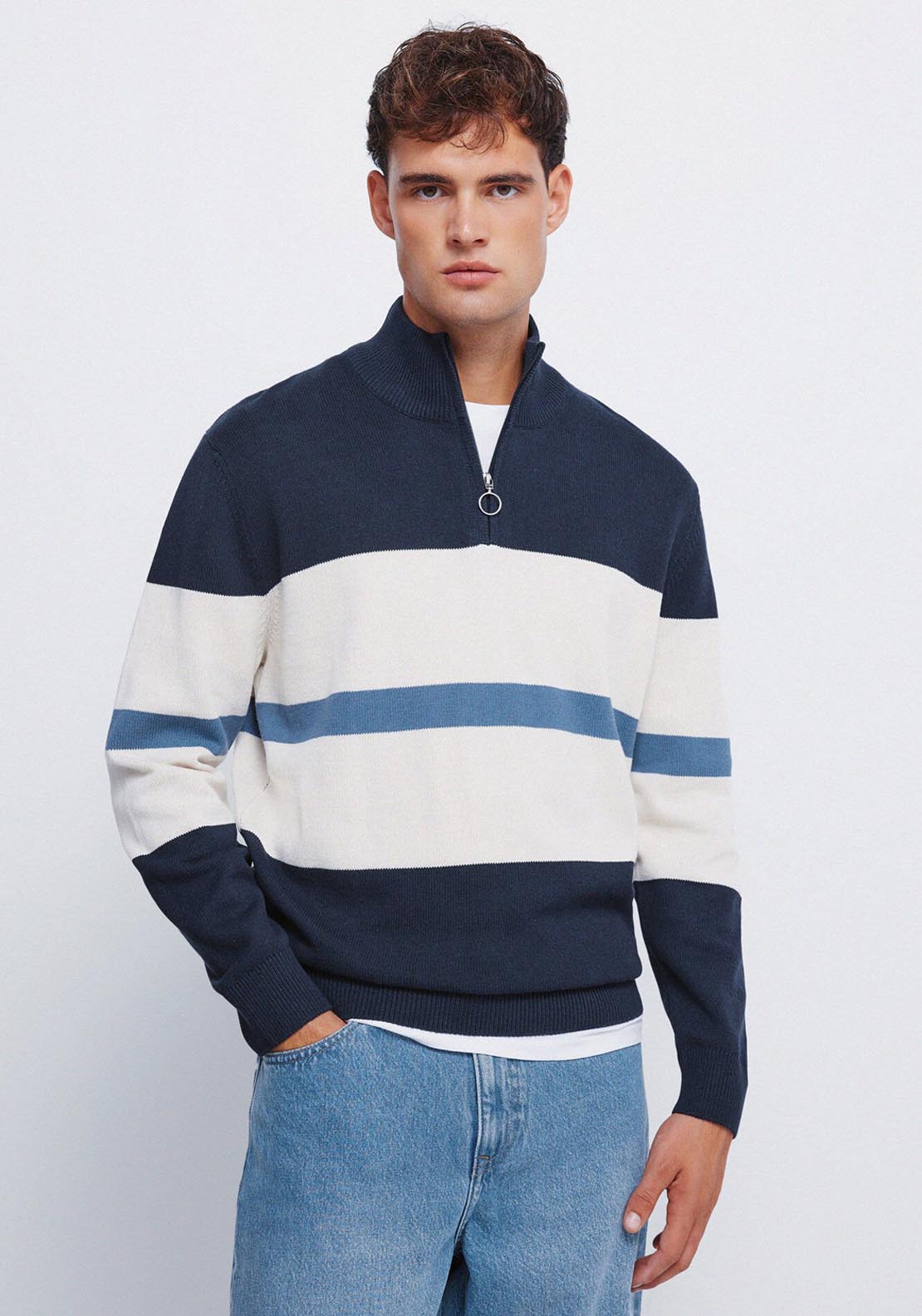 1/4 Zip Sweater - Navy