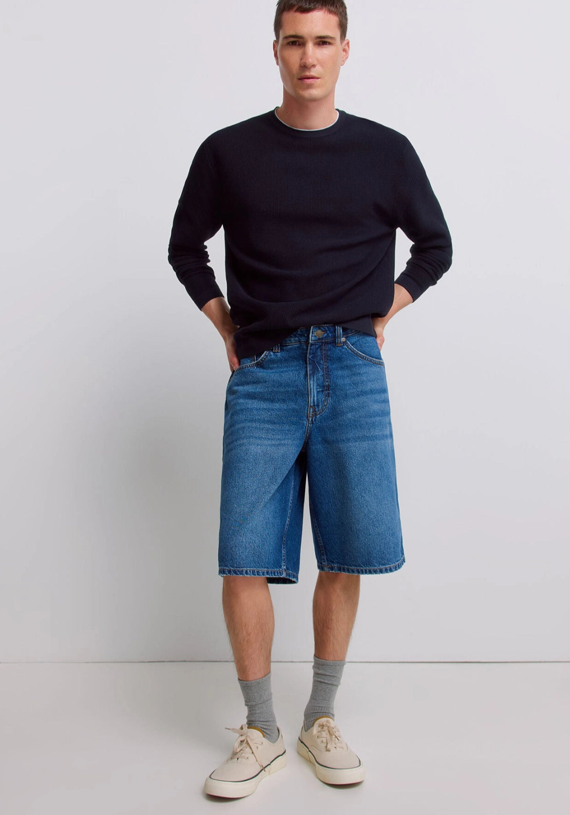 Double Collar Knit - Blue