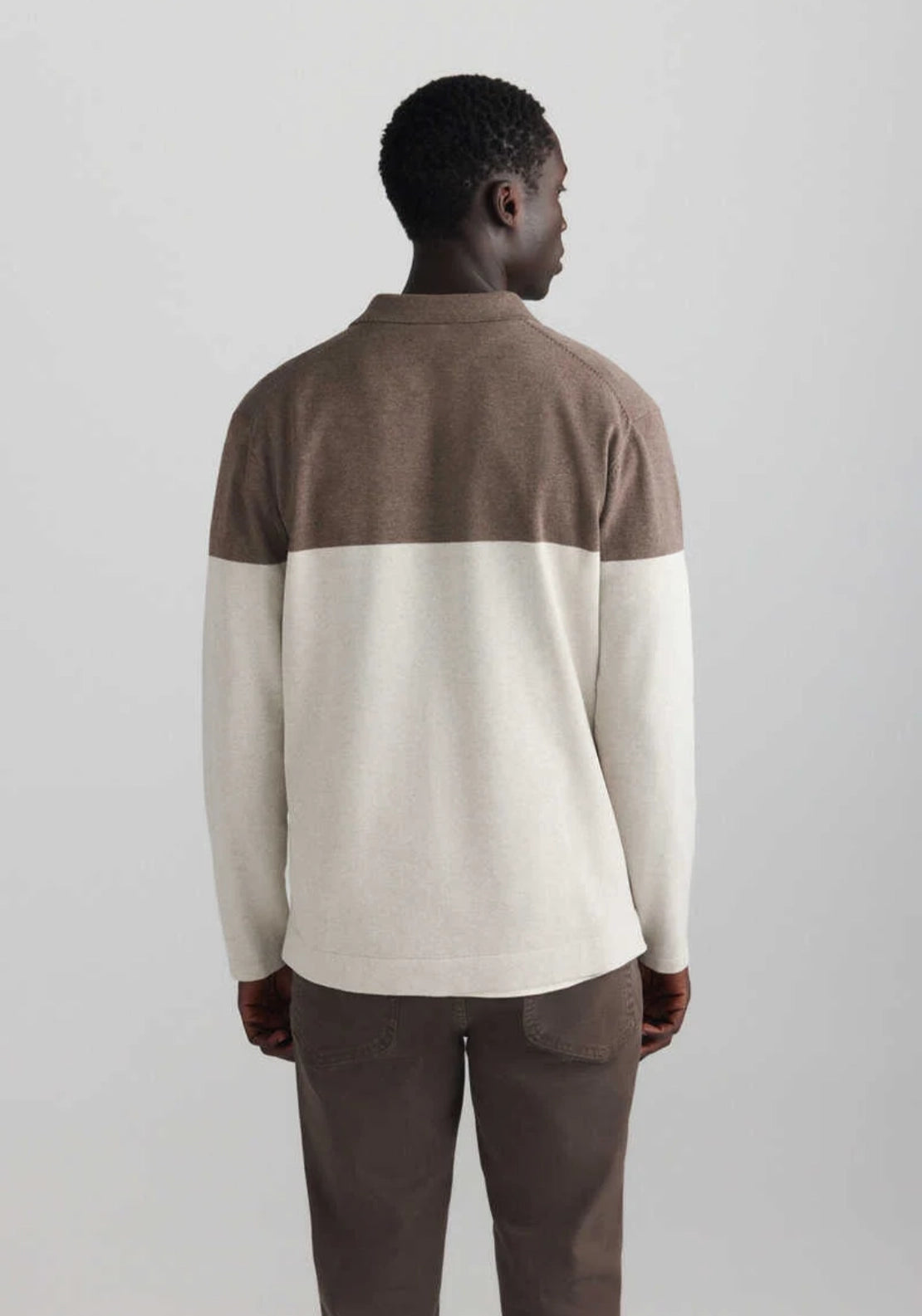 Colourblock Polo - Brown