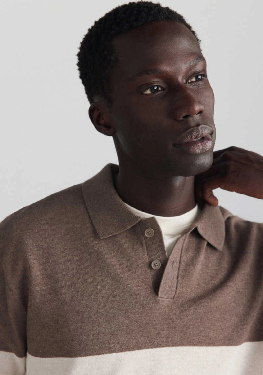 Colourblock Polo - Brown