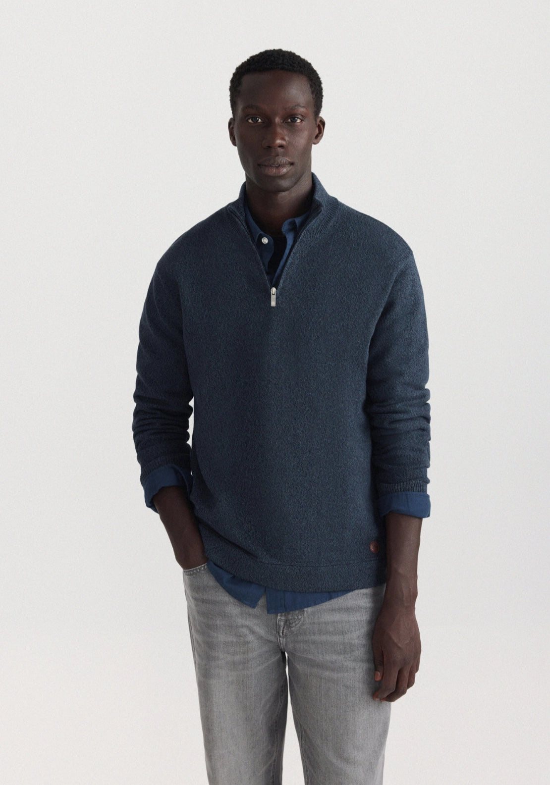 Half Zip Knit - Navy