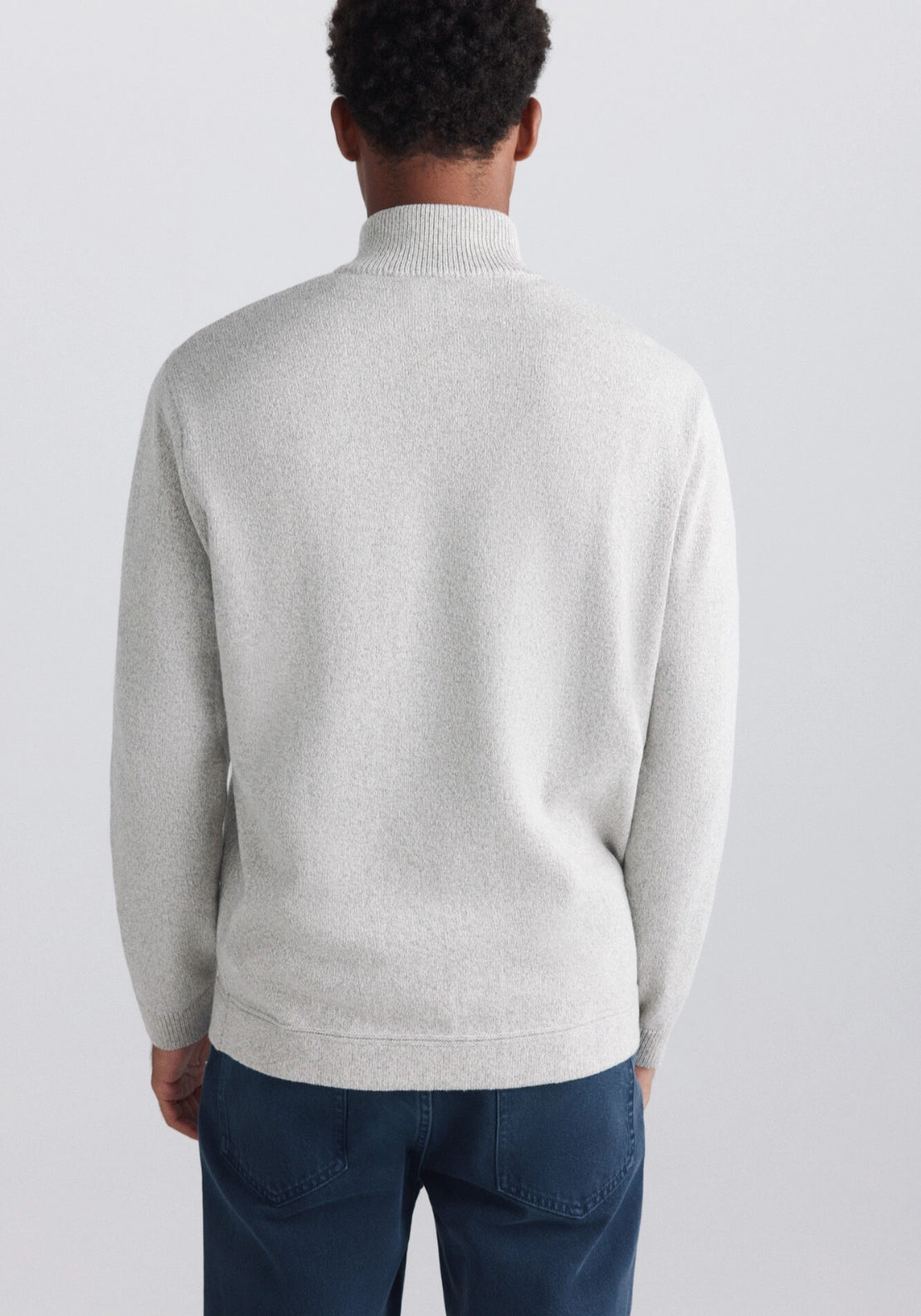 Half Zip Knit - Grey / Silver