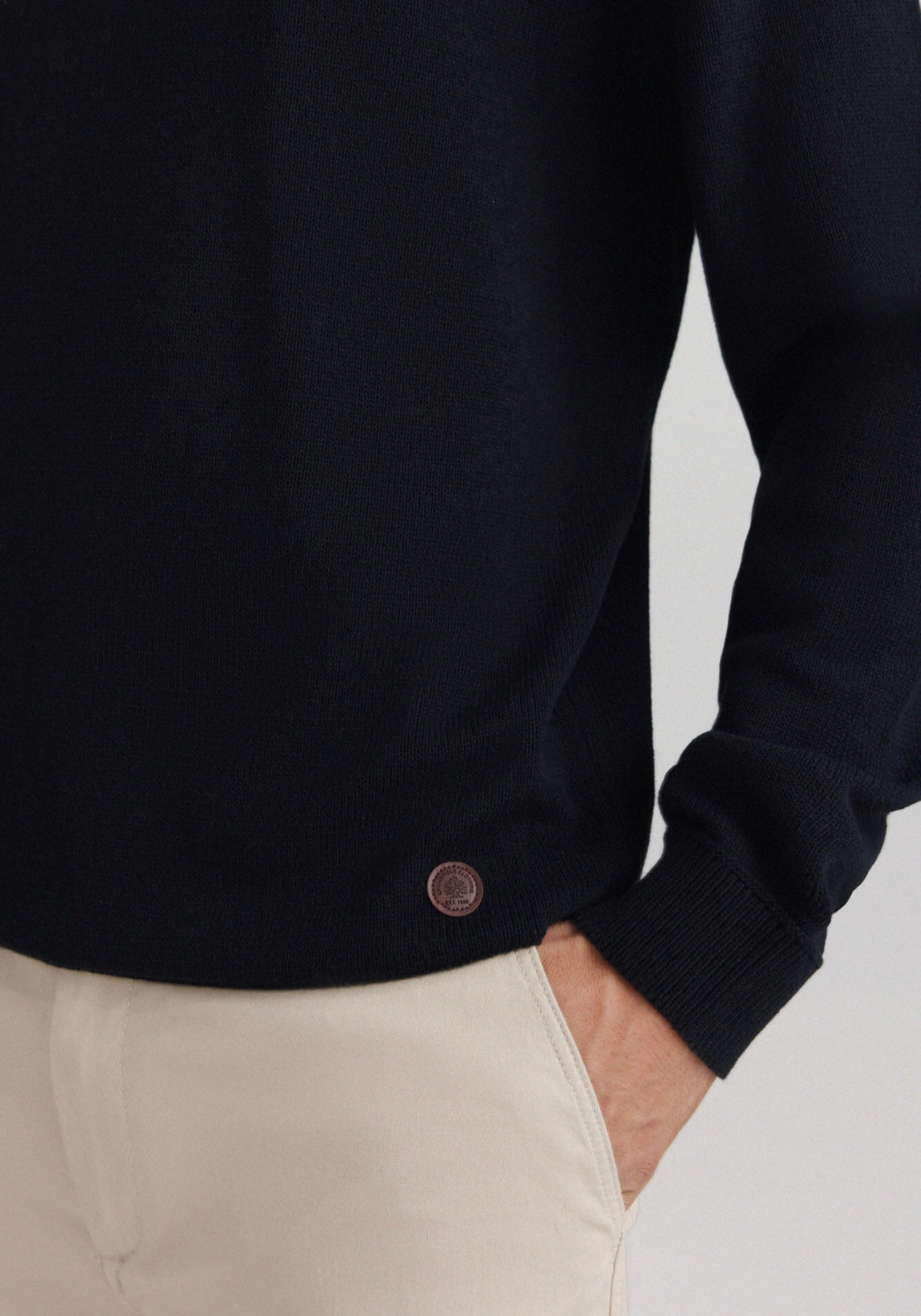 Double Collar Knit - Navy
