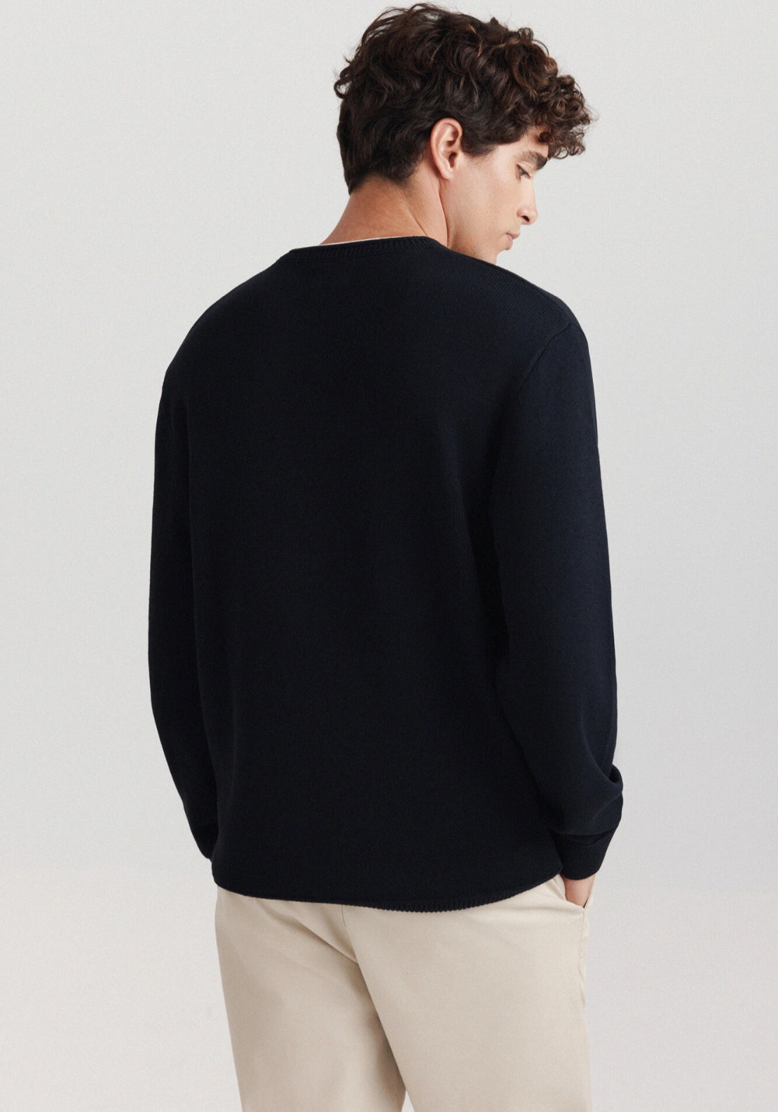Double Collar Knit - Navy